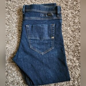 Diesel Dark Blue Tepphar Slim Carrot Cotton Button Fly Jeans 36W 28L